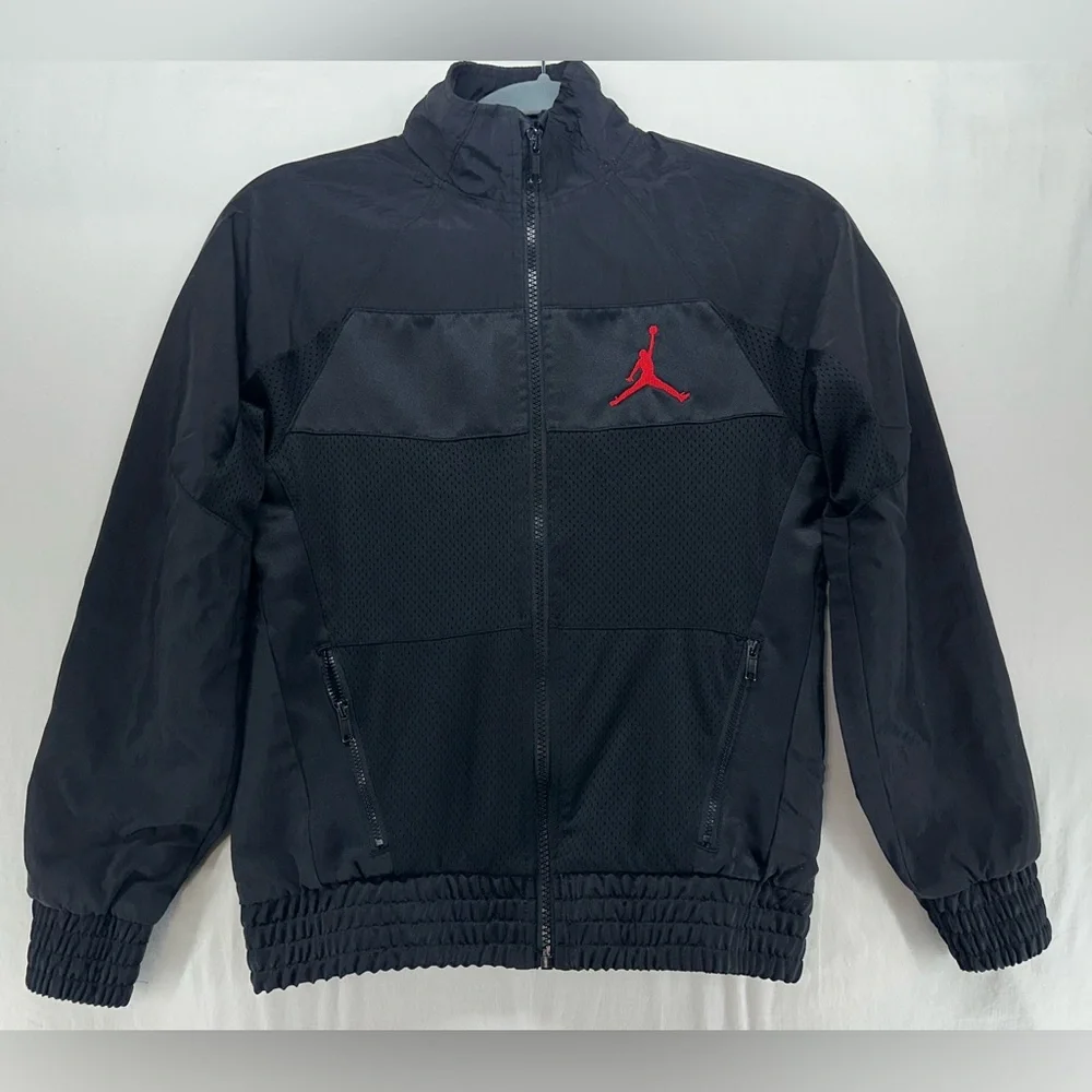Jordan Track Jacket Black Youth‎ Medium 10-12 year Red Jump Man Full Zip